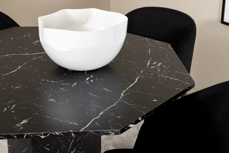 Marbs rund spisegruppe 110 cm inkl. 4 Kullersbro stoler - Svart/Brun - Møbler - Bord - Spisegruppe