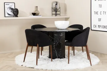 Marbs rund spisegruppe 110 cm inkl. 4 Kullersbro stoler - Svart/Brun - Møbler - Bord - Spisegruppe