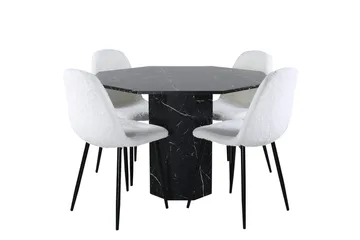 Marbs rundt spisebord 110 cm med 4 Polar spisestoler - Møbler - Bord - Spisegruppe