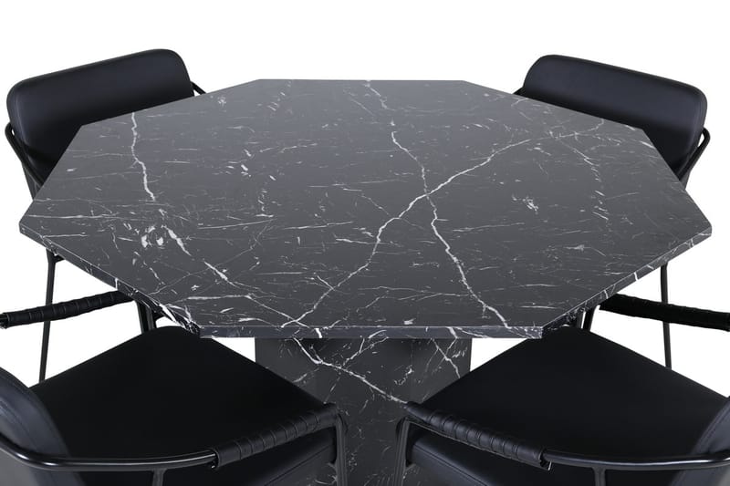 Marbs Spisebord 110 cm Rundt med 4 Tvista Barstoler - Møbler - Bord - Spisegruppe