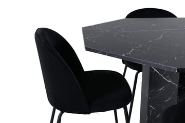 Marbs Spisebord 110 cm Rundt med 4 Wrinkles Spisestoler - Møbler - Bord - Spisegruppe