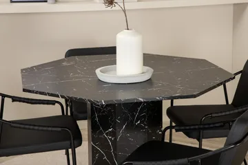 Marbs Spisegruppe 110 cm Rund med 4 Tvista Stoler - Sort - Møbler - Bord - Spisegruppe