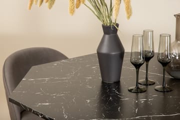 Marbs Spisegruppe 110 cm Rund med 4 Velvet Stoler - Grå - Møbler - Bord - Spisegruppe