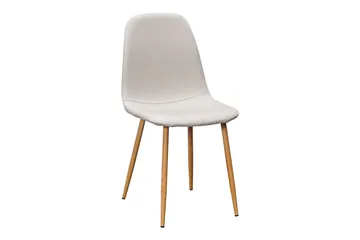 Marcelen Spisebord Uttrekkbart med ileggsplate + 6 stk Nibe stol beige med eikeben - Brun/Beige - Møbler - Bord - Spisegruppe