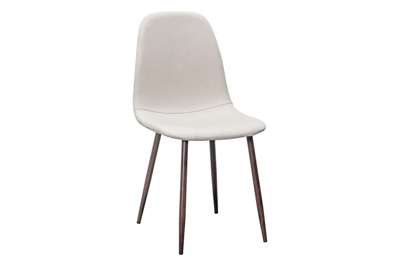 Marcelen Spisebord Uttrekkbart med ileggsplate + 6 stk Nibe stol beige med valnøttben - Brun/Beige - Møbler - Bord - Spisegruppe