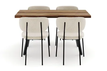 Marcelen Uttrekkbart Spisebord med 4 Gemmiano Stoler - Brun - Møbler - Bord - Spisegruppe