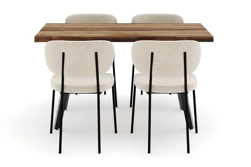 Marcelen Uttrekkbart Spisebord med 4 Gemmiano Stoler - Brun - Møbler - Bord - Spisegruppe