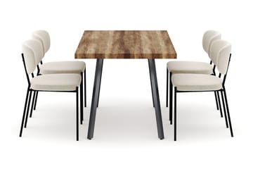 Marcelen Uttrekkbart Spisebord med 4 Gemmiano Stoler - Brun - Møbler - Bord - Spisegruppe