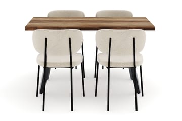 Marcelen Uttrekkbart Spisebord med 4 Gemmiano Stoler - Brun - Møbler - Bord - Spisegruppe