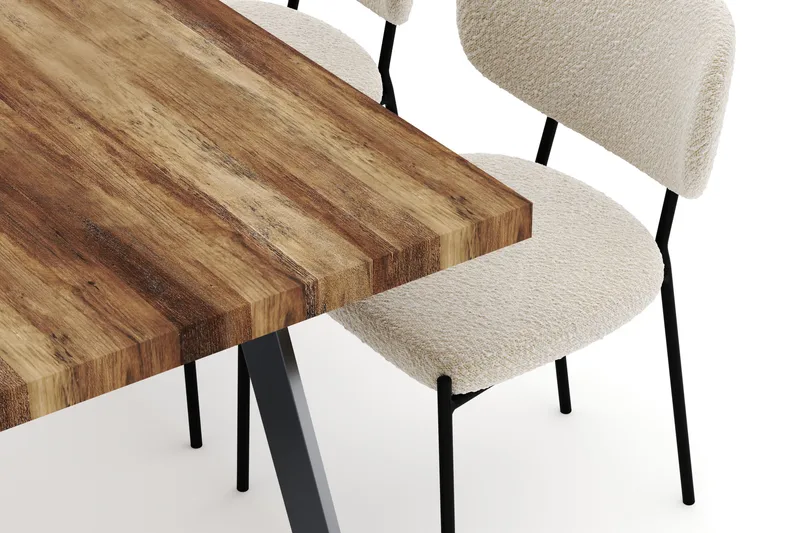 Marcelen Uttrekkbart Spisebord med 4 Gemmiano Stoler - Brun - Møbler - Bord - Spisegruppe