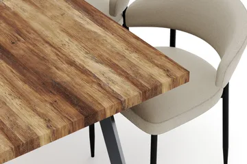 Marcelen Uttrekkbart Spisebord med 4 Sawako Stoler - Brun - Møbler - Bord - Spisegruppe