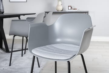 Marina Matgruppe 180 cm Rektangulær med 6 Comfort Stoler - Sort - Møbler - Bord - Spisegruppe