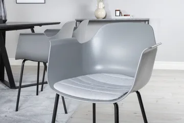 Marina Matgruppe 180 cm Rektangulær med 6 Comfort Stoler - Sort - Møbler - Bord - Spisegruppe