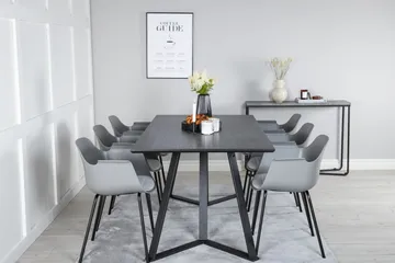 Marina Matgruppe 180 cm Rektangulær med 6 Comfort Stoler - Sort - Møbler - Bord - Spisegruppe