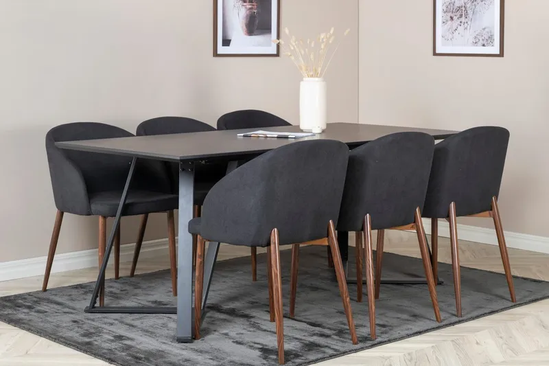 Marina spisebord 180 cm med 6 Arch spisestoler