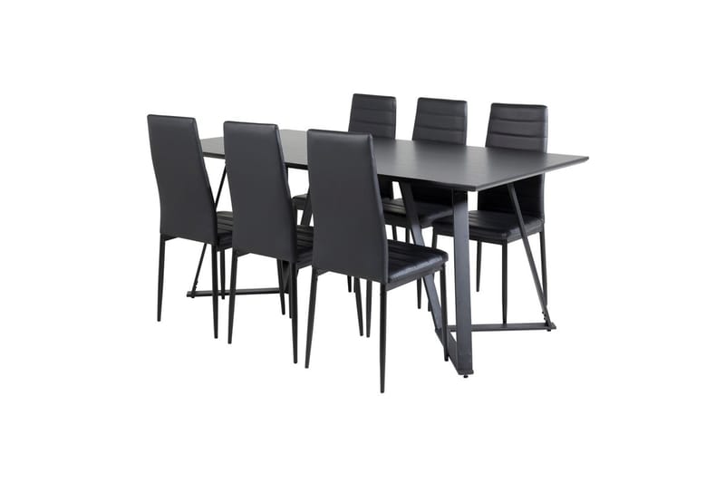 Marina spisebord 180 cm med 6 Slim spisestoler - Møbler - Bord - Spisegruppe