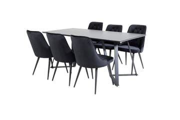 Marina spisebord 180 cm med 6 Velvet Deluxe fløyelsstoler - Møbler - Bord - Spisegruppe