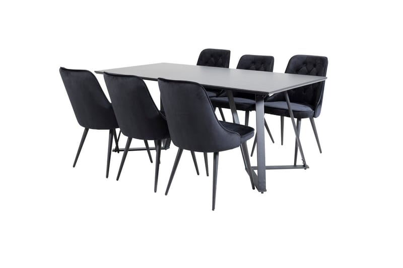Marina spisebord 180 cm med 6 Velvet Deluxe fløyelsstoler - Møbler - Bord - Spisegruppe