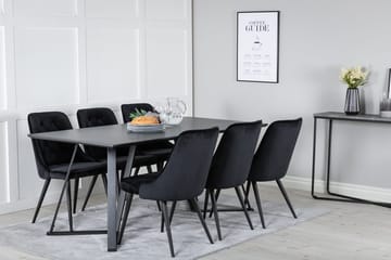Marina spisebord 180 cm med 6 Velvet Deluxe fløyelsstoler - Møbler - Bord - Spisegruppe