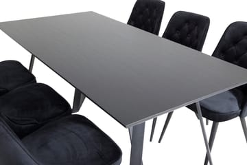 Marina spisebord 180 cm med 6 Velvet Deluxe fløyelsstoler - Møbler - Bord - Spisegruppe