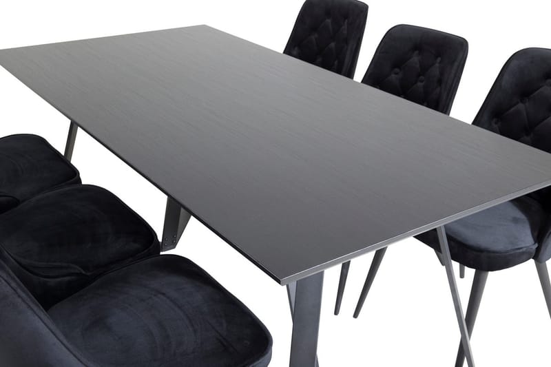 Marina spisebord 180 cm med 6 Velvet Deluxe fløyelsstoler - Møbler - Bord - Spisegruppe