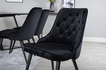 Marina spisebord 180 cm med 6 Velvet Deluxe fløyelsstoler - Møbler - Bord - Spisegruppe