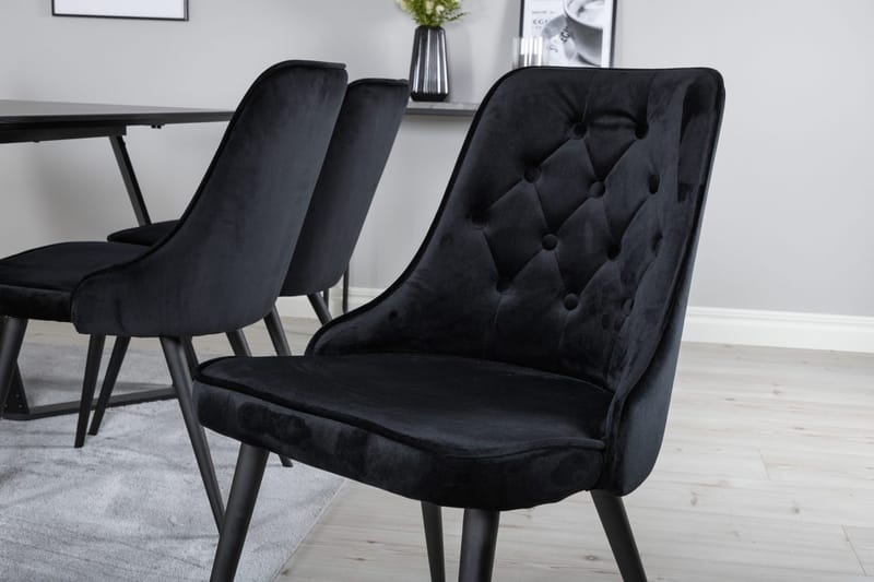 Marina spisebord 180 cm med 6 Velvet Deluxe fløyelsstoler - Møbler - Bord - Spisegruppe