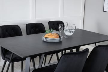 Marina spisebord 180 cm med 6 Velvet Deluxe fløyelsstoler - Møbler - Bord - Spisegruppe