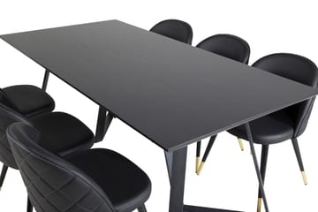 Marina Spisebord 180 cm med 6 Velvet Deluxe Spisestoler - Møbler - Bord - Spisegruppe