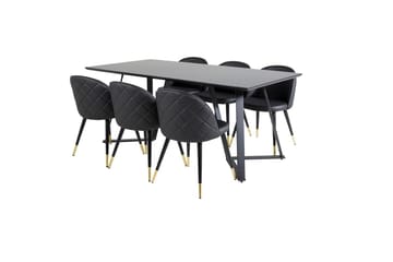 Marina Spisebord 180 cm med 6 Velvet Deluxe Spisestoler - Møbler - Bord - Spisegruppe