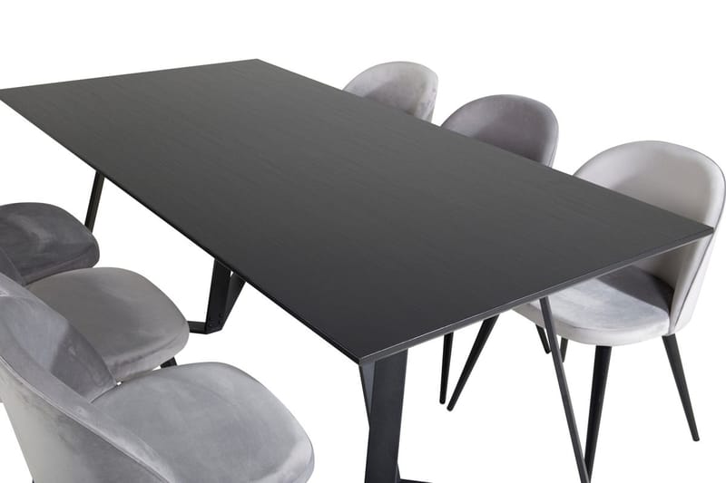 Marina spisebord 180 cm med 6 Velvet kjøkkenstoler i fløyel - Møbler - Bord - Spisegruppe