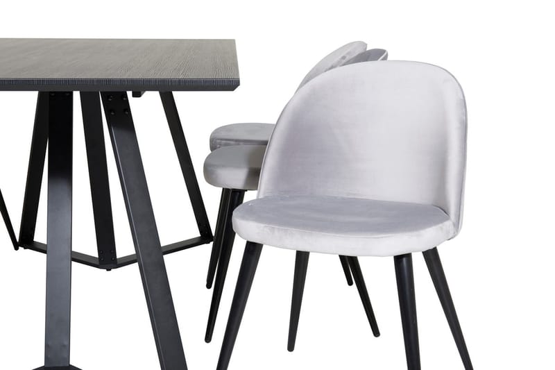 Marina spisebord 180 cm med 6 Velvet kjøkkenstoler i fløyel - Møbler - Bord - Spisegruppe