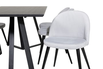 Marina spisebord 180 cm med 6 Velvet spisestoler i kordfløyel - Møbler - Bord - Spisegruppe