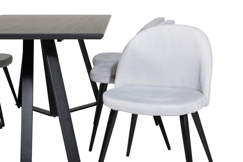 Marina spisebord 180 cm med 6 Velvet spisestoler i kordfløyel - Møbler - Bord - Spisegruppe