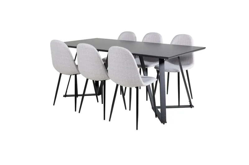 Marina spisebord 180 cm med 6 Polar spisestoler