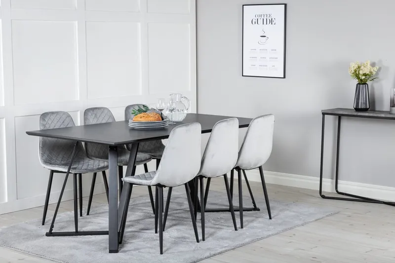 Marina spisebord 180 cm med 6 Polar spisestoler