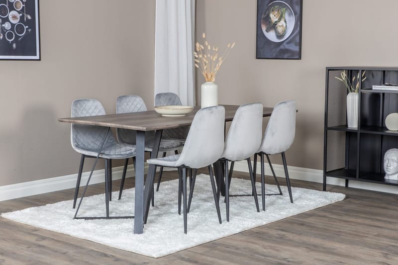 Marina spisebord 180 cm med 6 Polar spisestoler