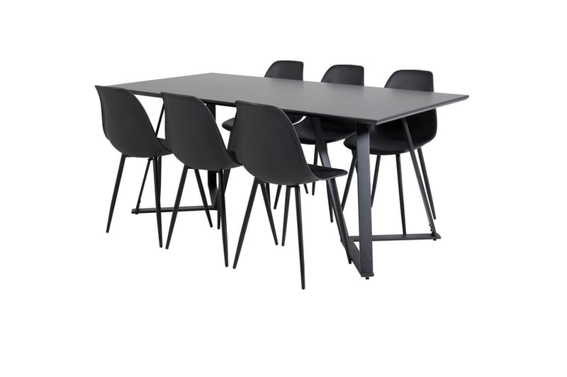 Marina spisebord 180 cm med 6 Polar spisestoler - Møbler - Bord - Spisegruppe