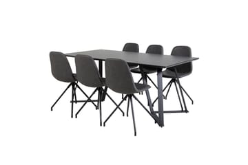 Marina spisebord 180 cm med 6 Polar spisestoler - Møbler - Bord - Spisegruppe