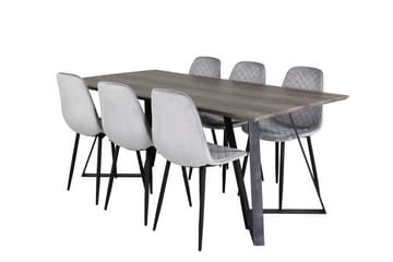 Marina spisebord 180 cm med 6 Polar spisestoler - Møbler - Bord - Spisegruppe