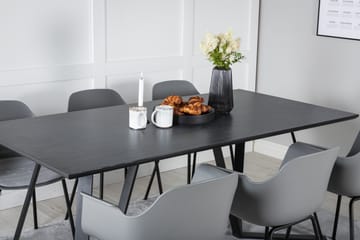 Marina spisegruppe 180 cm rektangulær med 6 Comfort stoler - Svart - Møbler - Bord - Spisegruppe