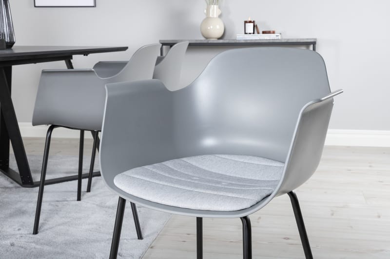 Marina spisegruppe 180 cm rektangulær med 6 Comfort stoler - Svart - Møbler - Bord - Spisegruppe
