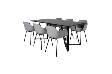 Marina spisegruppe 180 cm rektangulær med 6 Comfort stoler - Svart - Møbler - Bord - Spisegruppe