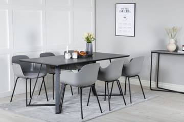 Marina spisegruppe 180 cm rektangulær med 6 Comfort stoler - Svart - Møbler - Bord - Spisegruppe