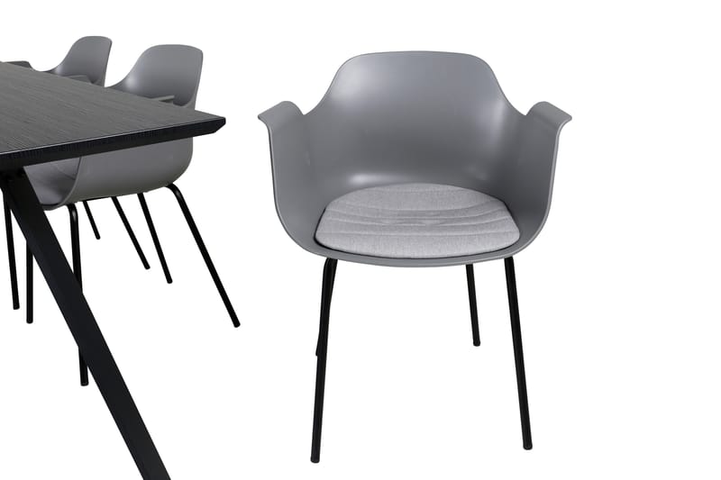 Marina spisegruppe 180 cm rektangulær med 6 Comfort stoler - Svart - Møbler - Bord - Spisegruppe