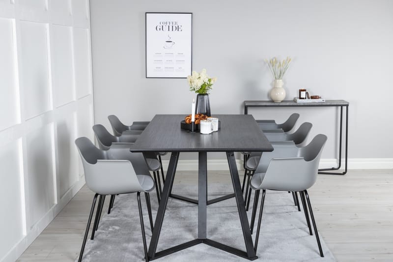 Marina spisegruppe 180 cm rektangulær med 6 Comfort stoler - Svart - Møbler - Bord - Spisegruppe