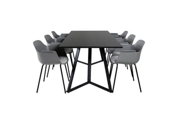 Marina spisegruppe 180 cm rektangulær med 6 Comfort stoler - Svart - Møbler - Bord - Spisegruppe