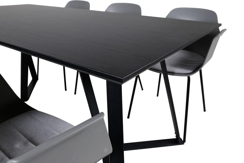 Marina spisegruppe 180 cm rektangulær med 6 Comfort stoler - Svart - Møbler - Bord - Spisegruppe