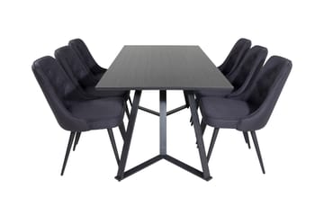 Marina Spisegruppe 180 cm Rektangulær med 6 Velvet Stoler