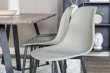 Marina Spisegruppe 180 cm Rektangulær med 6 Polar Stoler - Sort - Møbler - Bord - Spisegruppe